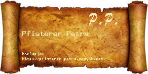 Pfisterer Petra névjegykártya